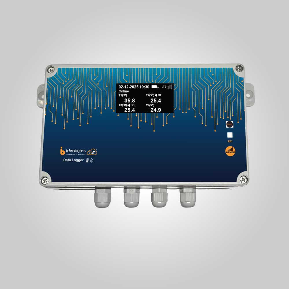 IBI-MTR4 | 4G M2M 4 Channel PT100 Temperature Data Logger (4 Temperature)